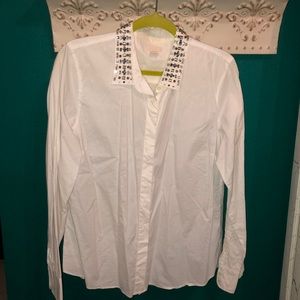 Jeweled collar J. Crew button down